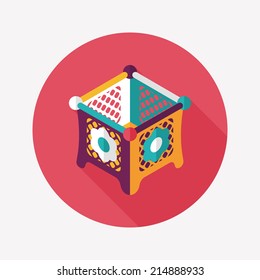 baby cradle bed flat icon with long shadow,eps10