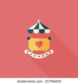 baby cradle bed flat icon with long shadow,eps10