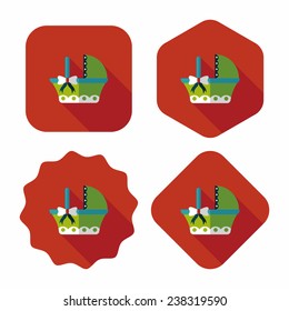 baby cradle bed flat icon with long shadow,eps10