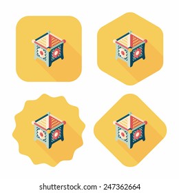 baby cradle bed flat icon with long shadow,eps10