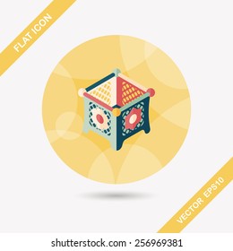baby cradle bed flat icon with long shadow,eps10