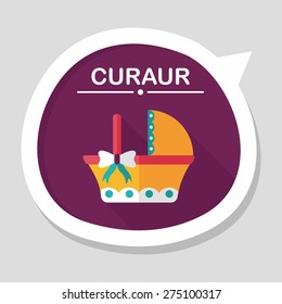 baby cradle bed flat icon with long shadow,eps10