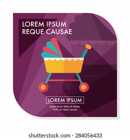 baby cradle bed flat icon with long shadow,eps10