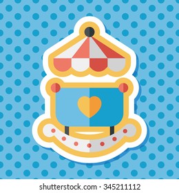 baby cradle bed flat icon with long shadow,eps10