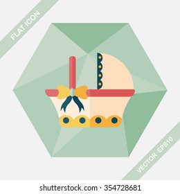 baby cradle bed flat icon with long shadow,eps10