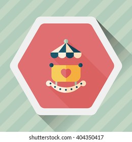 baby cradle bed flat icon with long shadow,eps10