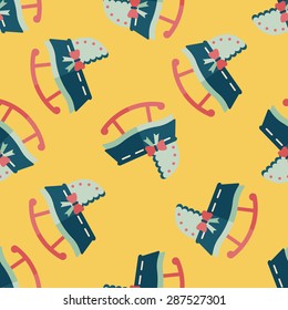 baby cradle bed flat icon,eps10 seamless pattern background