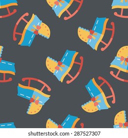 baby cradle bed flat icon,eps10 seamless pattern background