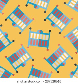 baby cradle bed flat icon,eps10 seamless pattern background