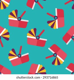 baby cradle bed flat icon,eps10 seamless pattern background