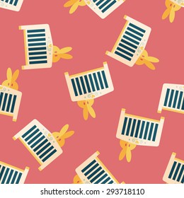 baby cradle bed flat icon,eps10 seamless pattern background