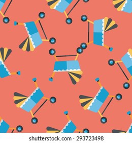 baby cradle bed flat icon,eps10 seamless pattern background