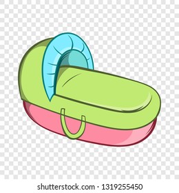 Baby cradle bed icon in cartoon style on a background for any web design 