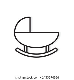 baby cradle bed icon- vector illustration