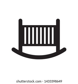 baby cradle bed icon- vector illustration