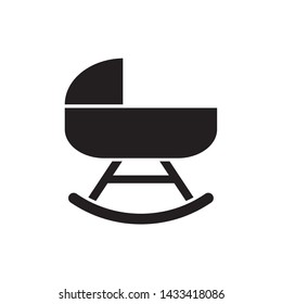 baby cradle bed icon- vector illustration