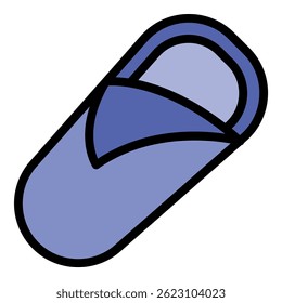 Baby cradle icon. Outline baby cradle vector icon color flat isolated