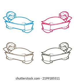 Un Bebé En Una Ilustración De Vectores De Cuna
