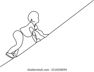 a baby crawling up concept