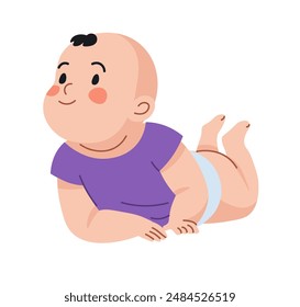 Baby Crawling On Floor vector