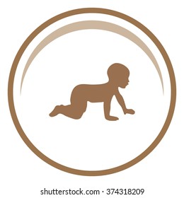 A Baby Crawling, Silhouette Vector