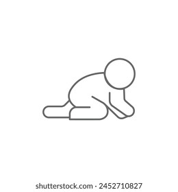 baby crawling vector, icon or symbol design