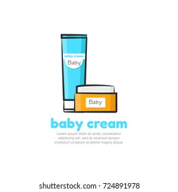 Baby cream logo design vector template