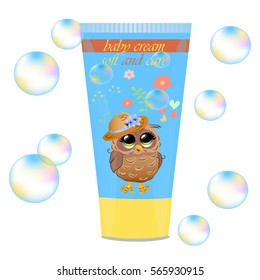 Baby cream tube with kids design