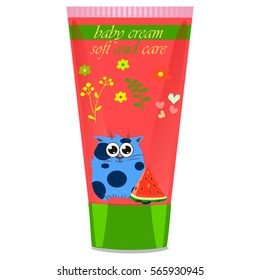 Baby cream tube with kids design
