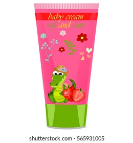 Baby cream tube with kids design