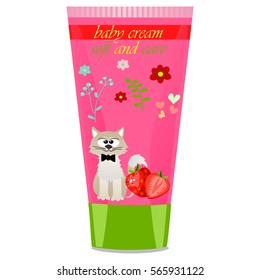 Baby cream tube with kids design