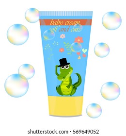 Baby cream tube with kids design