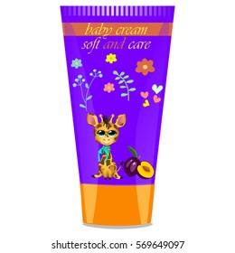 Baby cream tube with kids design