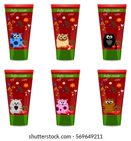 Baby cream tube with kids design
