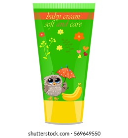 Baby cream tube with kids design