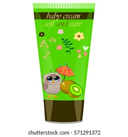 Baby cream tube with kids design