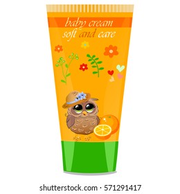 Baby cream tube with kids design