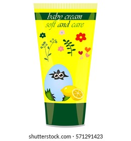 Baby cream tube with kids design