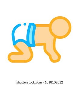 Baby Creeping Icon Vector. Umriss Baby Creeping Sign. Illustration des isolierten Stumpfsymboles