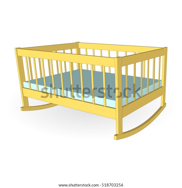 Baby Crib 3d Isolated Side View Stock Vector Royalty Free 518703256