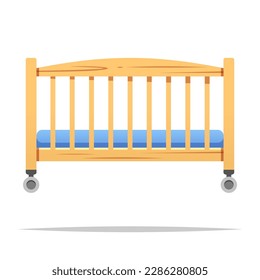 Baby crib bed vector isolated illustration