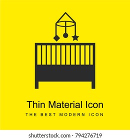 Baby crib bedroom furniture bright yellow material minimal icon or logo design