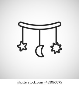 baby crib hanging line icon