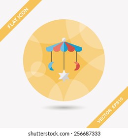 Baby crib hanging toy flat icon with long shadow,EPS 10