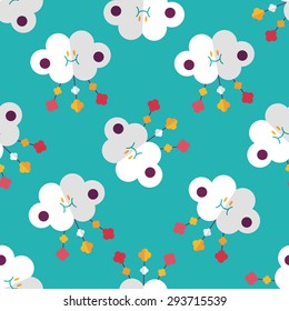 Baby crib hanging toy flat icon,EPS 10 seamless pattern background