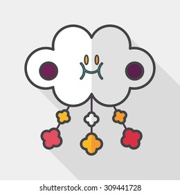 Baby crib hanging toy flat icon with long shadow,EPS 10