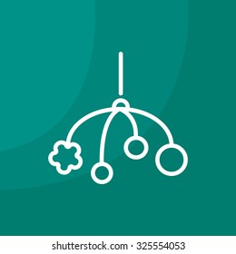 Baby crib hanging toy flat icon, line icon