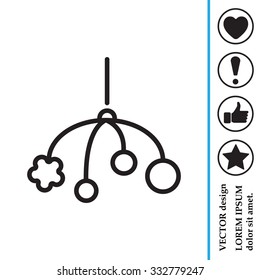 Baby crib hanging toy flat icon, line icon