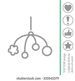 Baby crib hanging toy flat icon, line icon