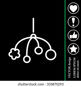 Baby crib hanging toy flat icon, line icon
